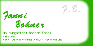 fanni bohner business card